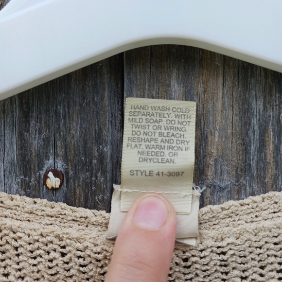 J. Jill Silk Nylon Lightweight Beachy Pullover Oatmeal Sweater Women’s Size M - Picture 5 of 5